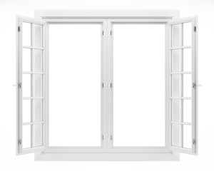 open window isolated on white background