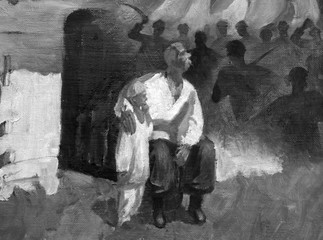 obraz olejny, portret, ręcznie robiony