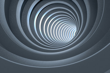 Renderowania 3D, ciemny tunel science-fiction, ciemne tło