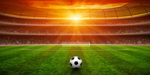 Piłka na zielonym stadionie