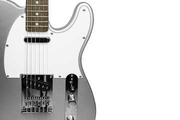 Gitara elektryczna skała odizolowywająca na białym tle