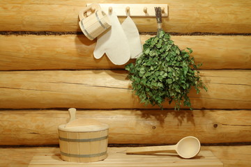 Tradycyjne akcesoria do sauny.