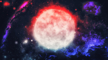 czerwona planeta w kosmosie