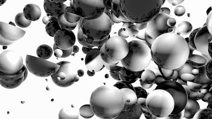 Streszczenie tło trójwymiarowych sfer światła 3D