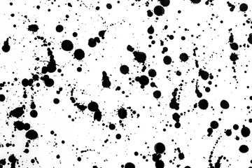 Czarno-białe splatters atramentu i wyciek
