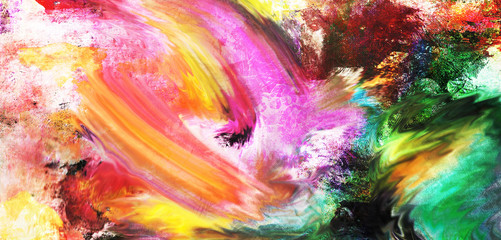 malarstwo uliczne abstrakcyjne szarfy poziome