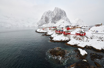 Krajobraz Norwegii lofotens - hamnoy