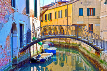 kanał laguny i zabytkowych budynków Wenecja Włochy