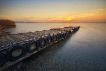 Pier on the Tarnobrzeg lake