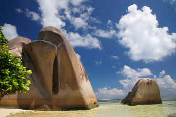 Insel La Digue, Anse Źródło srebra, Seychellen, Afrika