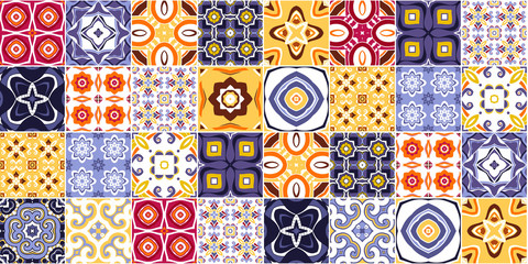 Tradycyjne portugalskie ozdobne płytki dekoracyjne azulejos. wektor