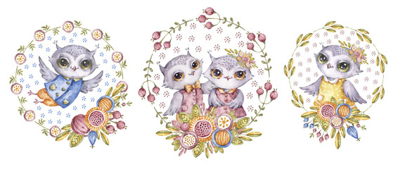 Śliczne akwarele i kwiaty, dziecinny zestaw