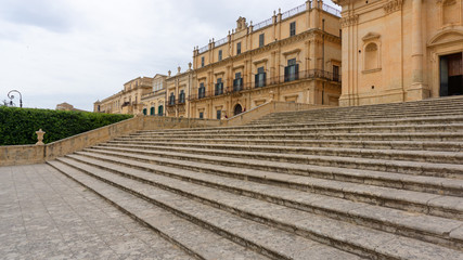 Noto, Sycylia, Włochy, schody, katedra, 