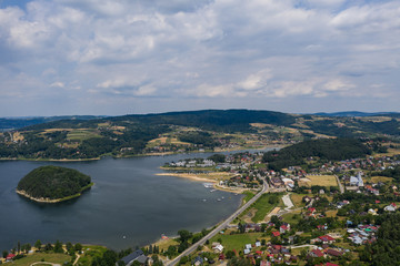 Jezioro rożnowskie- Piękny krajobraz z lotu ptaka - nowy sącz