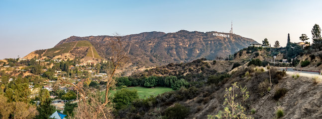 hollywood hills and surrounding landscape near los angeles