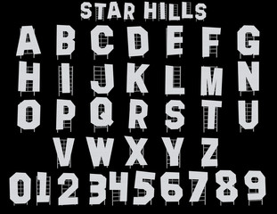 Star Hills Alphabet - 3D ilustracji
