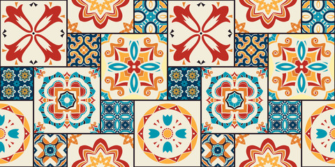 Tradycyjne portugalskie ozdobne płytki dekoracyjne azulejos.