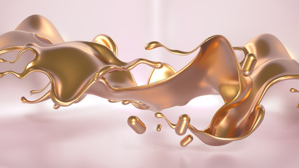 Eleganckie, piękne abstrakcyjne tło z elementami, studio, cokół, minimalizm. Ilustracja 3d, renderowanie 3d.