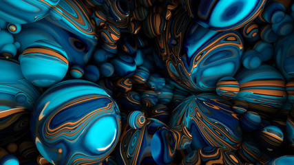 Jasne tło z wolumetrycznym wzorem i nadrukiem. 3d ilustracja, 3d rendering.