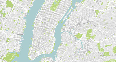 Szczegółowa mapa Nowego Jorku, USA