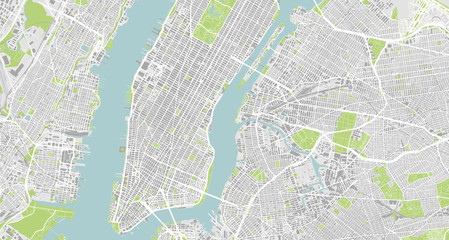 Detailed map of New York City, USA