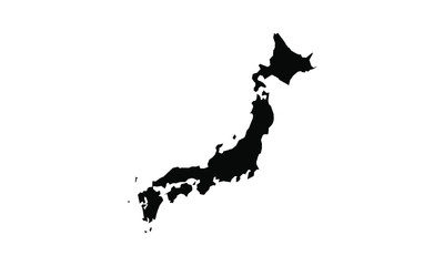japan vector map in solid style