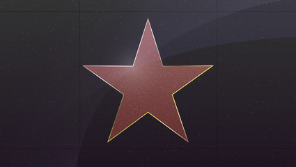 Hollywood star. Symbol of movie actor or famous actress. Five pointed star in frame with marble texture. Vector illustration, EPS10