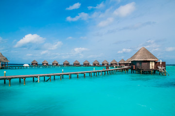 Beautiful tropical Maldives resort hotel and island