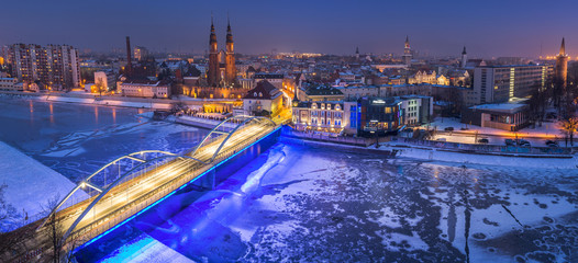 Opole city Silesia Poland with night and day photography, Nocą miasto śląsk.