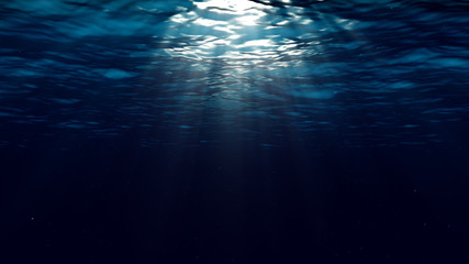 Abstract underwater background with sunbeams