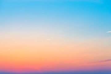 Sunset or sunrise colorful pink, red, blue and orange beautiful sky