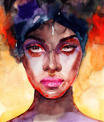 śliczna kobieta. ilustracja mody. Malarstwo akwarelowe