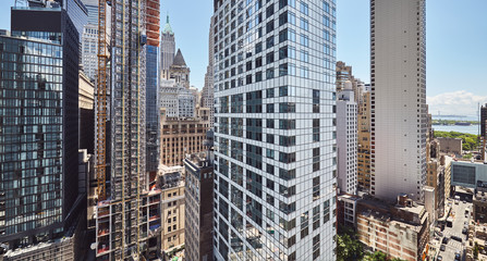 Panoramiczny widok Manhattan architektura, Miasto Nowy Jork, usa.