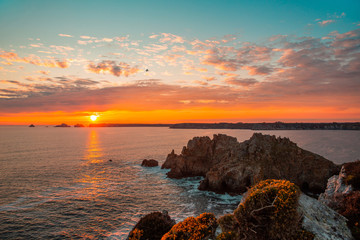 Zachód słońca na półwyspie Crozon