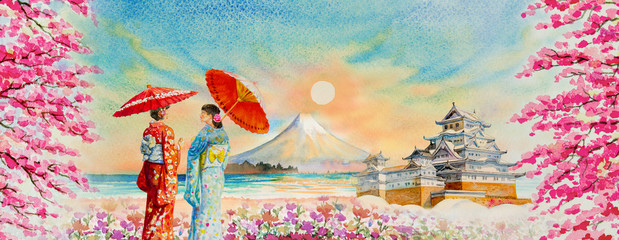 Modne kobiety Japonia wiosna