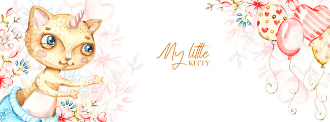 kotek z balonami dla dzidziusia