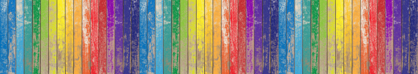 Bocznica drewniana tło w kolorach tęczy