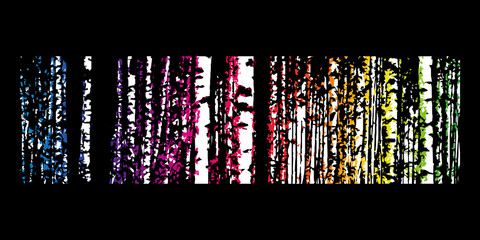 Brzozowy las. Tło wektor.