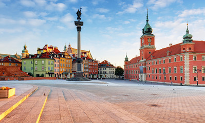 Panorama of Warsaw old town, Poland