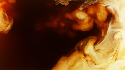 Detail of milk mixing in coffee drink