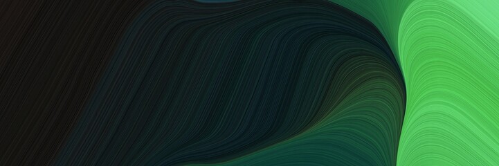 elegant flowing header design with medium sea green, very dark green and dark slate gray colors. fluid curved lines with dynamic flowing waves and curves