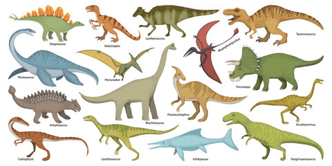 Dinosaur isolated cartoon set icon. Vector cartoon set icon dino animal. Vector illustration dinosaur on white background.