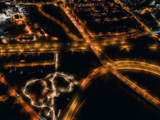 Miasto nocą. Europa, Polska, Mazowsze, Pruszków