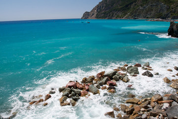 Widok na zatokę - Monterosso Al Mare, Liguria, Włochy