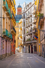 Street of the old town in the center of Valencia, Spain