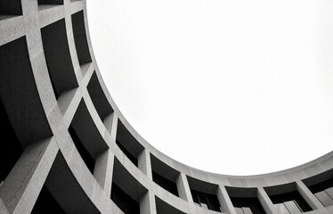 Brutalist architecture in black and white