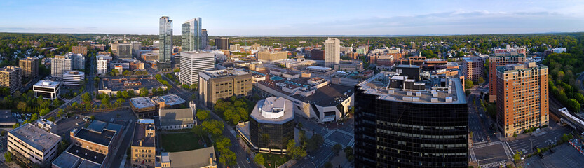 Aerial landscape of White Plains, New York