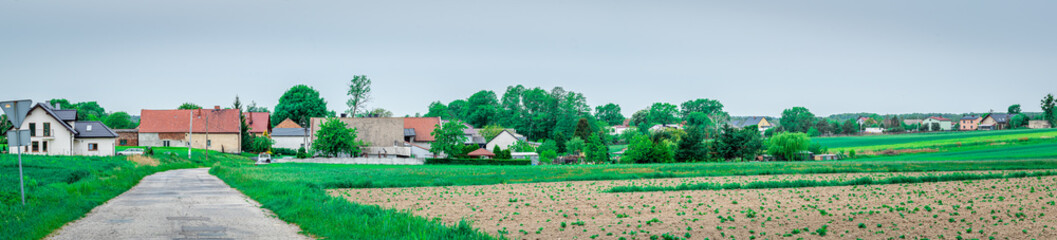 panorama wioski na Górnym Śląsku