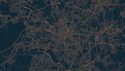 Szczegółowa mapa wektorowa Manchesteru w Wielkiej Brytanii