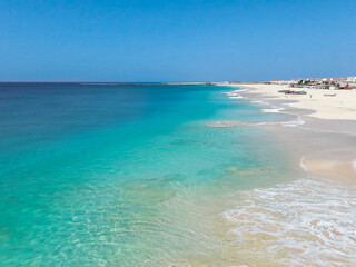 The tranquillity of the white beach of Vila do Maio and the transparent ocean waters
